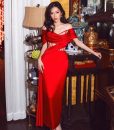 Đầm dạ hội đỏ kiểu cut out gợi cảm siêu sexy - D622