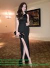 Đầm dạ hội xẻ đùi cổ tròn kiểu dáng đơn giản quyến rũ