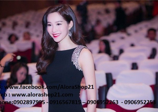 Đầm maxi dự tiệc màu đen sang trọng thiết kế xẻ đùi quyến rũ