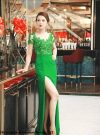 Váy dạ hội phối ren xẻ đùi tôn dáng