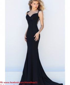 Váy dạ hội hở lưng phối ren sexy quyến rũ