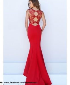 Váy dạ hội hở lưng phối ren sexy quyến rũ