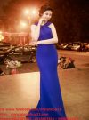 Váy dạ hội xanh coban cổ yếm hở lưng xinh xắn dễ thương – D241