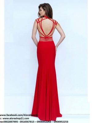 Váy dạ hội đen đan dây hở lưng quyến rũ - D255