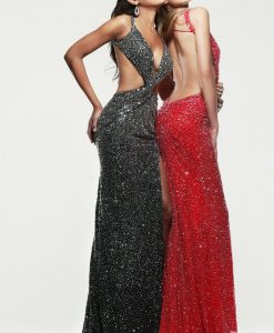 Váy dạ hội hở lưng xẻ đùi sexy tôn dáng - D271