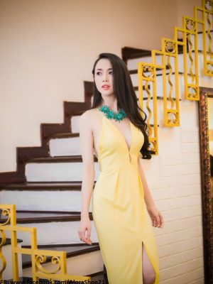 Đầm dạ hội khoét ngực sâu xẻ đùi sexy như Ngọc Anh - D276
