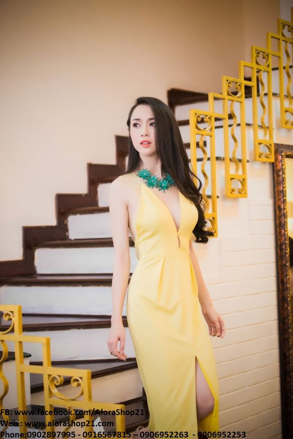 Đầm dạ hội khoét ngực sâu xẻ đùi sexy như Ngọc Anh – D276