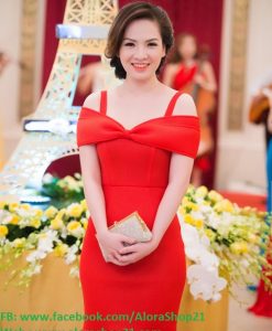 Đầm body trễ vai 2 dây dịu dàng xinh xắn