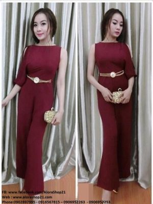 Jumpsuit cách điệu tay dài 1 bên sang trọng sành điệu