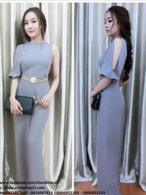 Jumpsuit cách điệu tay dài 1 bên sang trọng sành điệu