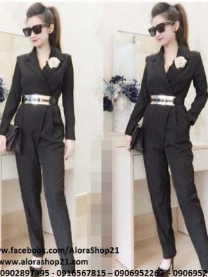 Jumpsuilt dài dạng vest màu nâu lạ và sang trọng