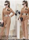 Jumpsuilt dài dạng vest màu nâu lạ và sang trọng – J05