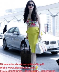 Chân váy bút chì peplum sành điệu như Ngọc Trinh