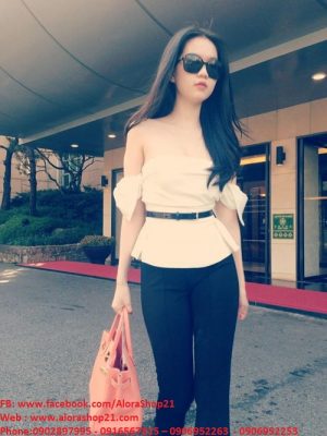 Áo trễ vai nơ Ngọc Trinh thời trang sành điệu - A12