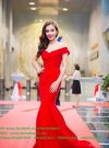 Đầm dạ hội đỏ trễ vai sang trọng tôn dáng - D314