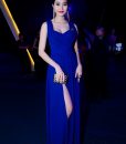 Đầm maxi voan đi tiệc xẻ đùi sang trọng như Thu Thảo - D326