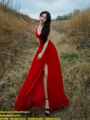 Váy dạ hội 2 dây xẻ đùi tôn dáng quyến rũ - D330