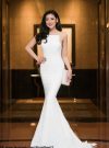 Đầm dạ hội đuôi cá dài thiết kế sát nách vuông như HH Tú Anh - D339