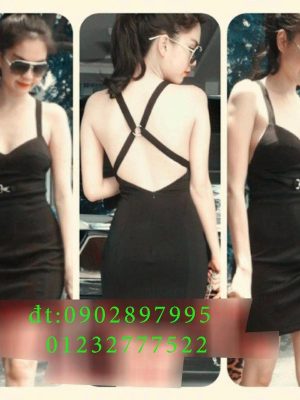 Đầm body chéo dây sau lưng ôm body như Ngọc Trinh - DN08