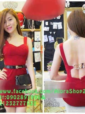 Đầm ôm màu đỏ sang trọng thiết kế cúp ngực cài khóa sau - DN09