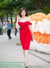 Đầm ôm trễ vai xinh xắn sexy như HH Tú Anh - DN14