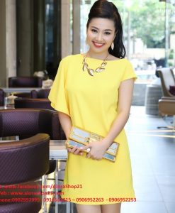 Đầm suông cách điệu 1 bên tay xinh xắn như Lê Khánh - DN15