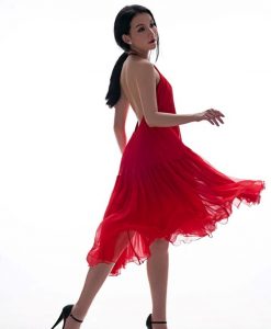 Đầm xòe voan sexy quyến rũ xẻ cao như Thùy Lâm - DN20