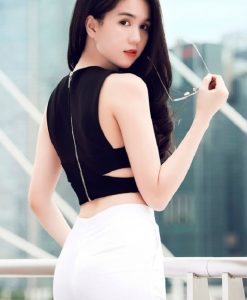 Set áo croptop sát nách cut out sexy và quần ống ôm sexy sành điệu – J15