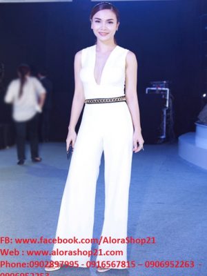 Jumpsuit dài khoét cổ V sâu tôn dáng như Yến Trang - J24