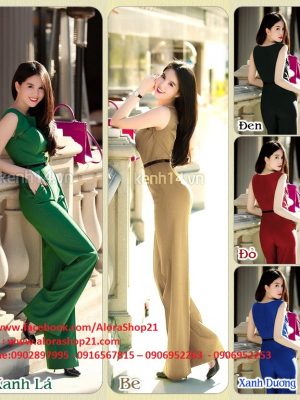 Jumpsuit dài phối lưới ngực ôm body tôn dáng như Ngọc Trinh - J32