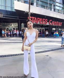 Jumpsuit cúp ngực 2 dây quần ống loe như Tóc Tiên - J38