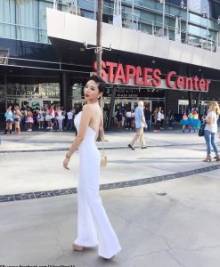 Jumpsuit cúp ngực 2 dây quần ống loe như Tóc Tiên - J38