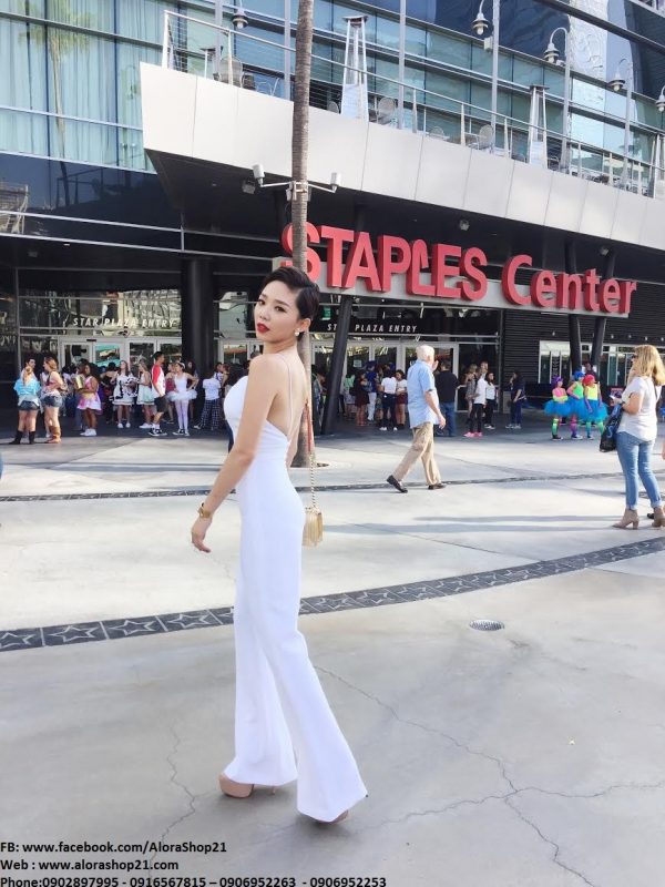 Jumpsuit cúp ngực 2 dây quần ống loe như Tóc Tiên - J38