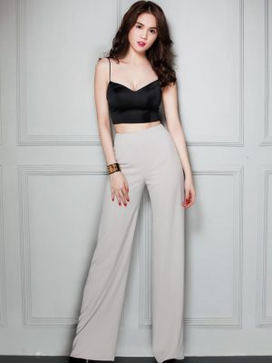 Bộ áo 2 dây croptop và quần ống suông như Ngọc Trinh - J55