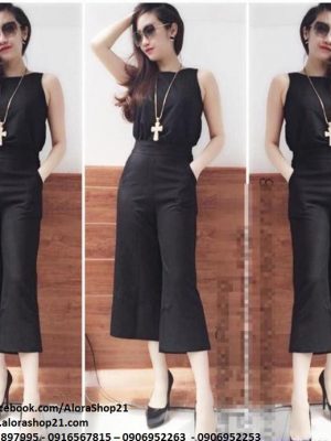 Set quần ống suông rộng lửng áo sát nách đẹp - JL18