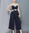 Jumpsuit lửng cúp ngực thiết kế quần ống suông tuyệt đẹp - JL25