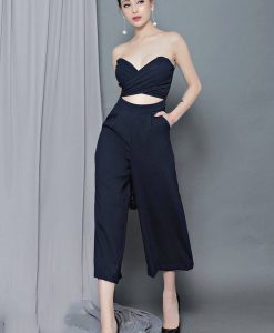Jumpsuit lửng cúp ngực thiết kế quần ống suông tuyệt đẹp - JL25