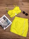 Set áo croptop chéo ngực chân váy dây kéo Ngọc Trinh – JN14