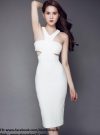 Đầm trắng ôm body sexy thiết kế cutout tinh tế như Ngọc Trinh - DN116