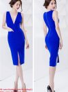 Đầm body sát nách xẻ ngực và xẻ trước sành điệu thời trang – DN136