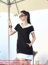 Đầm body đen phối trắng sang trọng đẳng cấp như Linh Nga - DN155