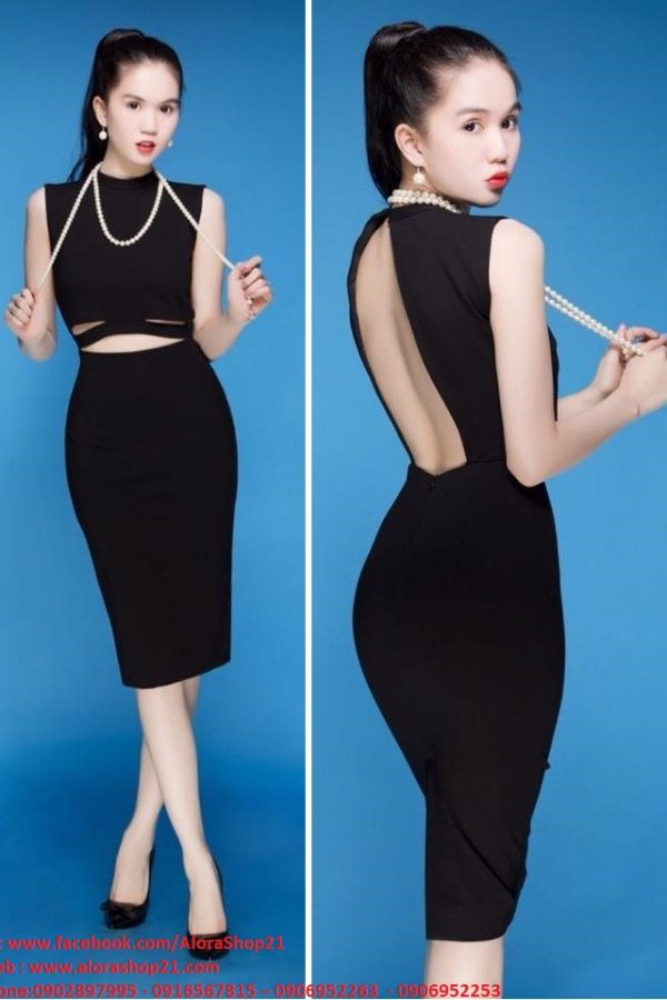 Đầm Ngọc Trinh ôm body kiểu cut – out hở lưng sexy – DN185 Đầm Ngọc Trinh ôm body kiểu cut – out hở lưng sexy – DN185