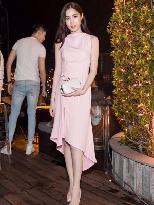 Đầm body đuôi cá hồng pastel nhẹ nhàng xinh xắn - DN186