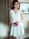 Đầm xòe hai tầng màu trắng xinh như Ngọc Trinh - DN207