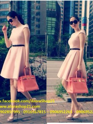 Đầm xòe ngắn trên gối tay con đáng yêu thời trang - DN309