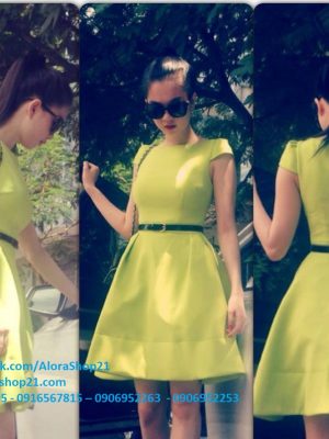 Đầm xòe ngắn trên gối tay con đáng yêu thời trang - DN309