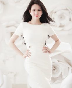 Đầm ôm body Ngọc Trinh 2 nút thiết kế phong cách - DN314