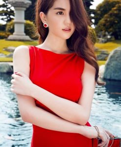 Đầm đỏ ôm body hở lưng thiết kế sexy như Ngọc Trinh - DN349