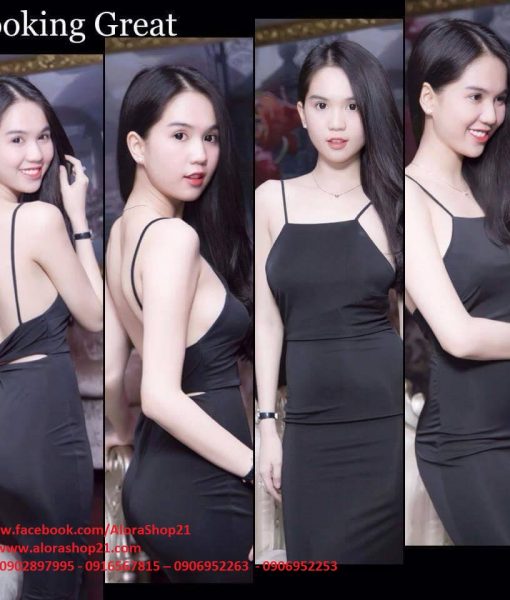 Đầm ôm body 2 dây đơn giản quyến rũ như Ngọc Trinh – DN370