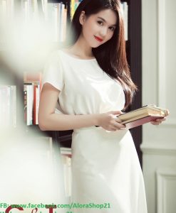 Đầm xòe dài thanh lịch dịu dàng nữ tính như Ngọc Trinh - DN379